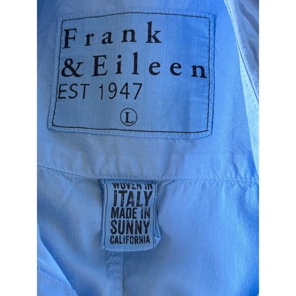 Frank‎ & Eileen Shirt Womens Large Blue Barry Button Up Open Top Blouse Casual - Picture 7 of 8